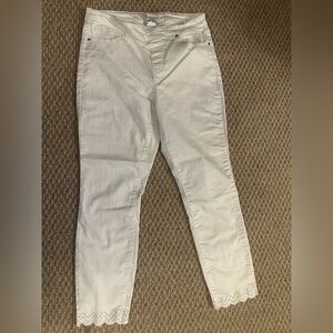 Tribal White Cropped Pants